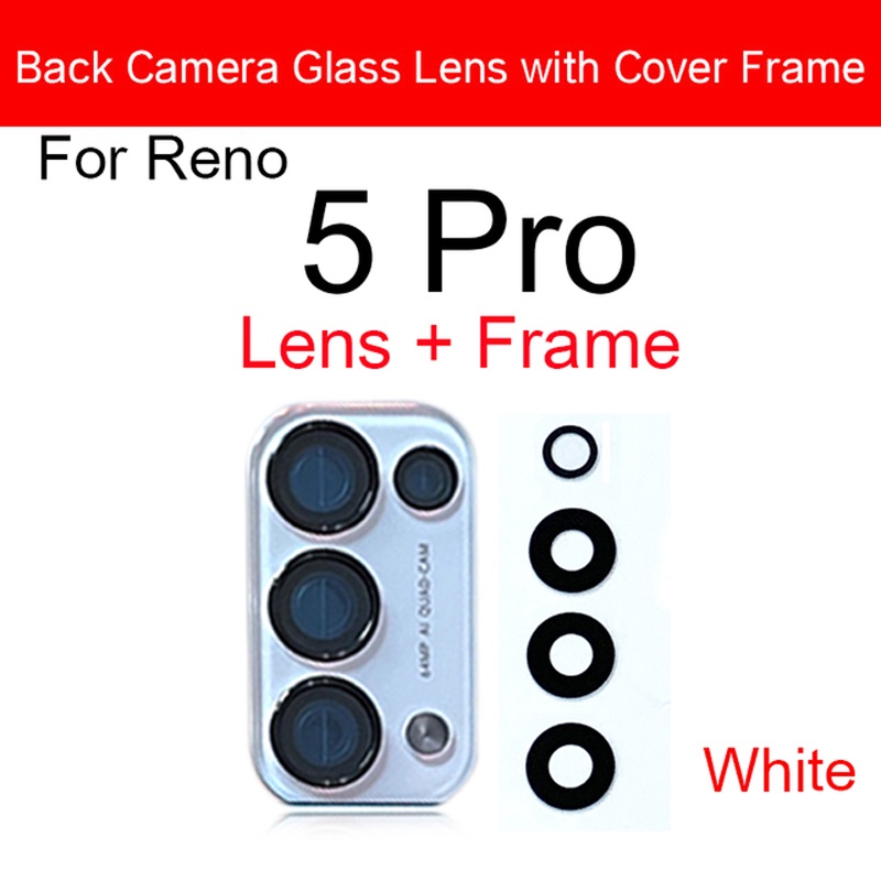 Back Camera Glass Lens With Frame For OPPO Reno 5 Pro Plus
