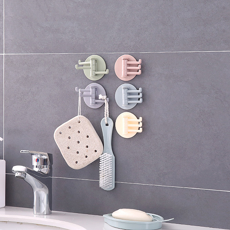 Redwokea 1 cái móc dính chịu lực mạnh móc dính liền mạch có thể xoay được móc treo tường nhà bếp phòng tắm nhà bếp móc