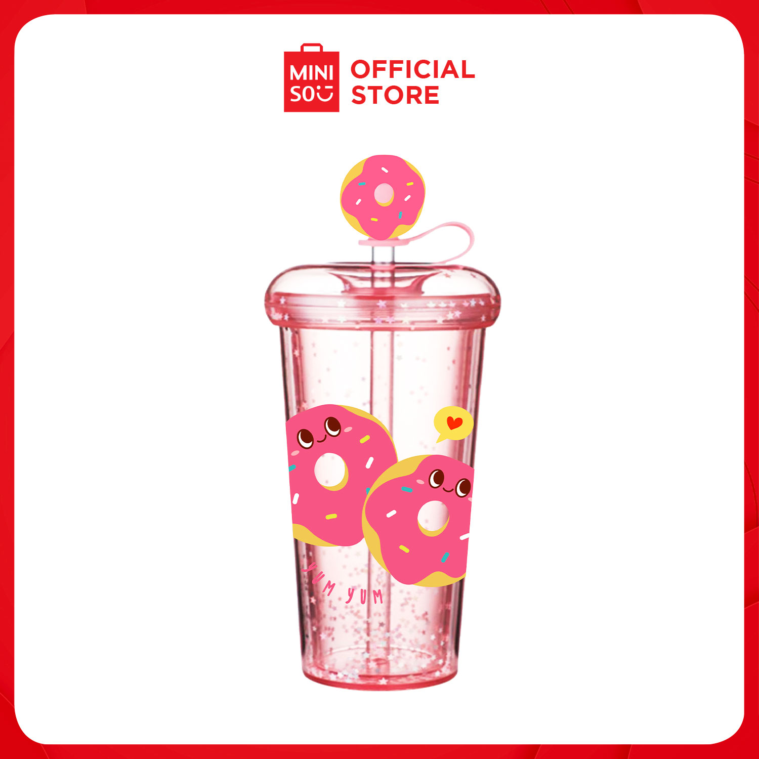 MINISO Christmas Double Wall Cup with Straw 480mL Premium Plastic Tumbler  with Lid, Ideal for Cold D…See more MINISO Christmas Double Wall Cup with