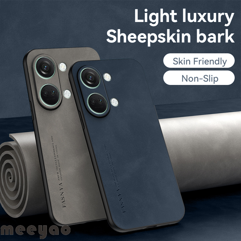 Case OnePlus Ace2V Soft Leather Phone Case Authentic Camera Protection Luxury Sheep Bark Cover For 1+ OnePlus ACE 2V PHP110