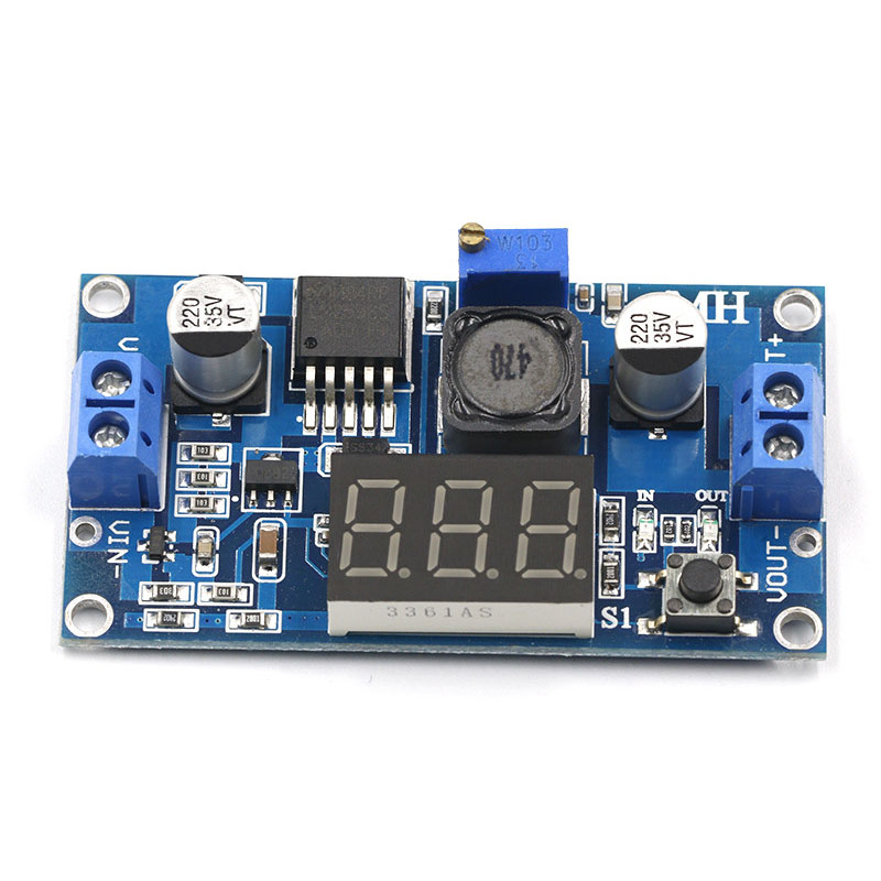 Lm2596 Buck 3A Điện áp DC-DC có thể điều chỉnh bước xuống mô-đun điện + vôn kế đèn LED