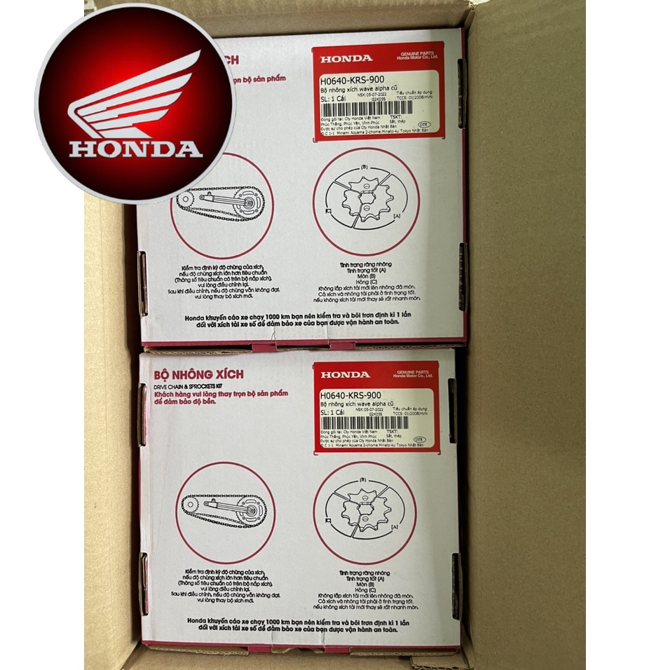 Bộ nhông sên Wave alpha 100 đời 2002-2004 (H0640KRS900)