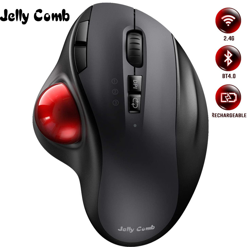 Original Jelly Comb Bluetooth Trackball Mouse Rechargeable 2.4G USB