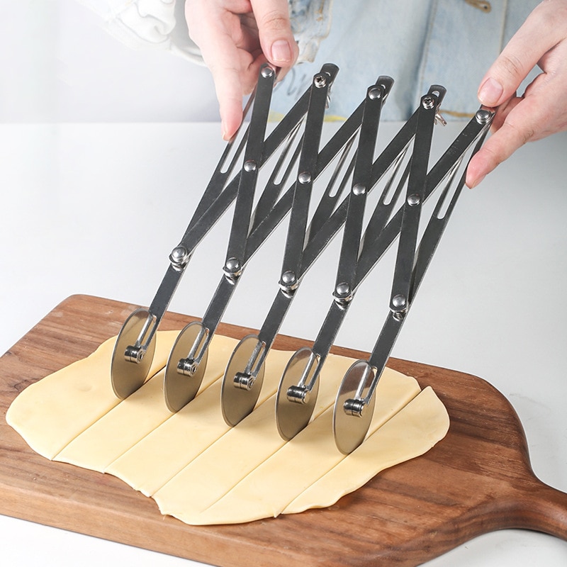 3/5/7 Wheel Cutter Dough Divider Dough Flexible Roller Blade Pizza Pastry Peeler Stainless Steel Baking Pan Tool