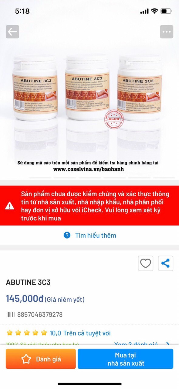 Kem Kích Trắng Abutine 3C3