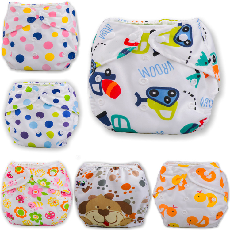 Set 5 tã vải đóng bỉm chất liệu catton hoạt hình dễ thương cho bé
