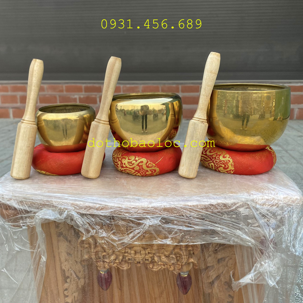 Chuông tụng kinh phật đồng âm vang – 3 cỡ cao: 9cm, 10cm, 11.5cm