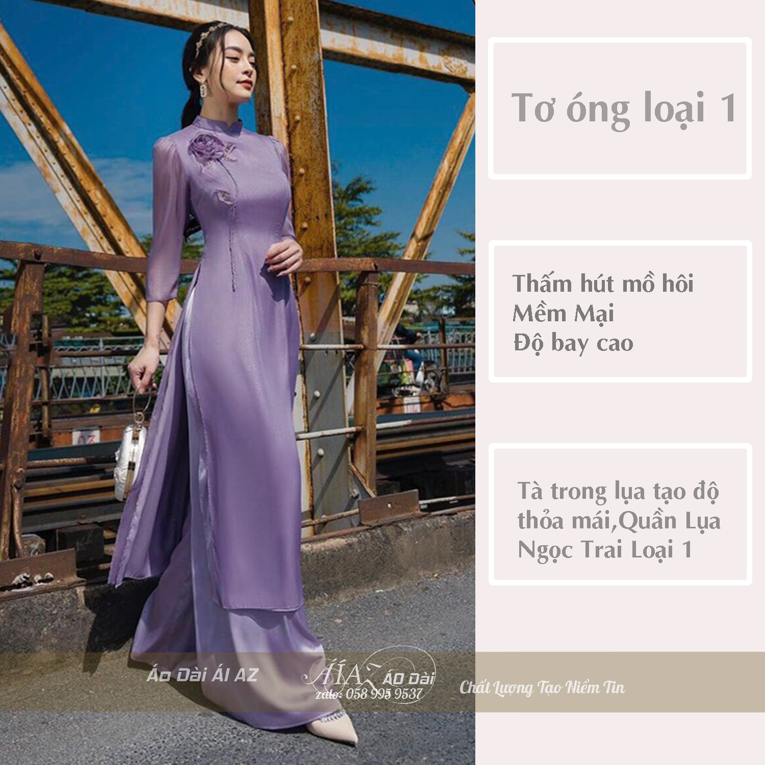 Áo Dài Cách Tân Nữ Thủ Công 4 Tà AD40
