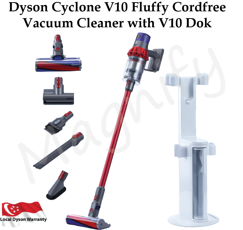 Dyson Cyclone V10 Fluffy Cordfree Vacuum Cleaner with V10 Dok | Lazada  Singapore