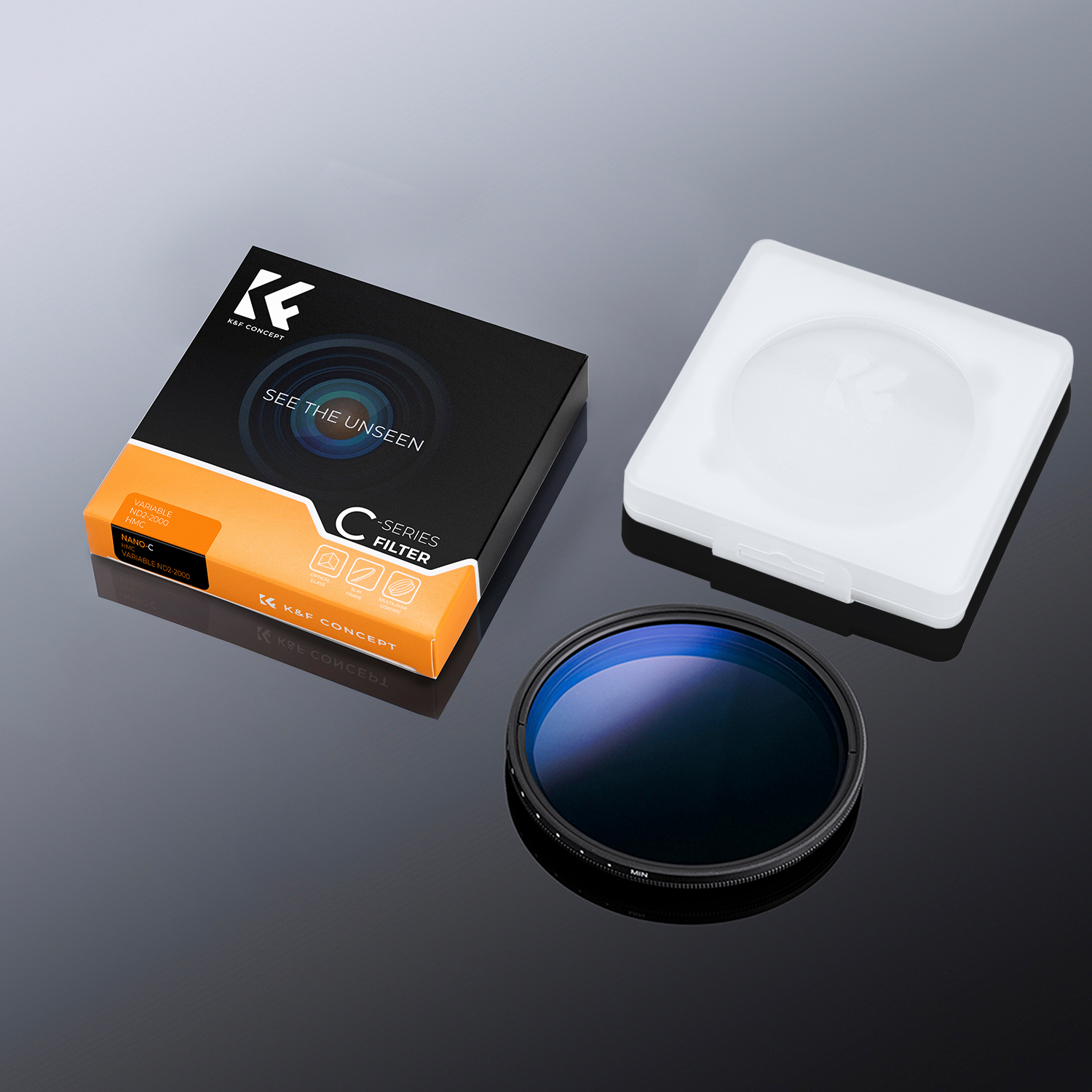 K&F Concept Variable ND2-2000 (1-11 Stops) ND VND Camera Lens Filter 18 Multi-Coated Adjustable Neutral Density Filter with 1 Cleaning Cloth for Camera Lens 49 52 55 67 72 77 82mm