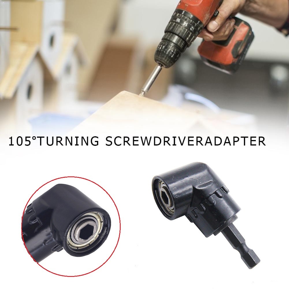 1Pcs Right Angle Drill Adapter Attachment Impact Driver Extension Hex Bit Socket 1/4" Durable Lasting To Use