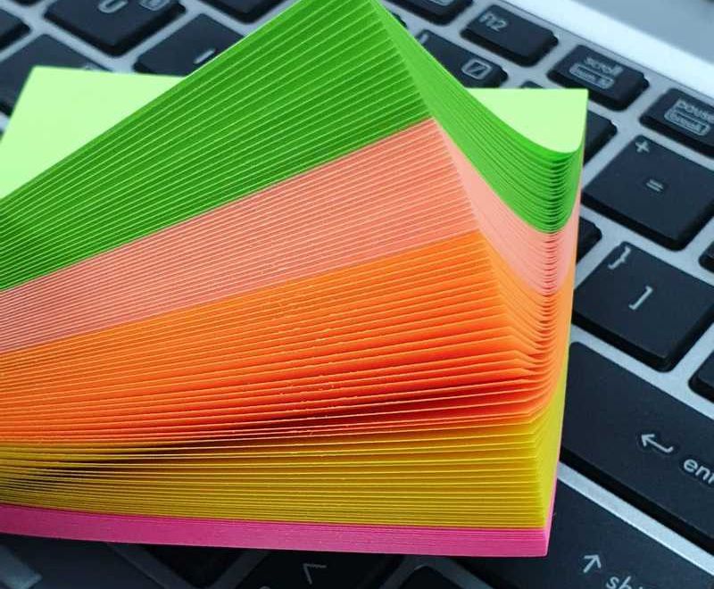 Giấy ghi chú, note 5 màu Sticky note GS-04 (3X3 inch), Xấp 100 tờ