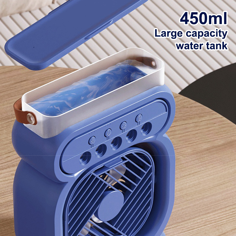 Portable 3 In 1 Fan AIr Conditioner Mini Air Cooler LED Night Light Air Humidifier Spray Mist Fan Electric Fan For Office Home. 