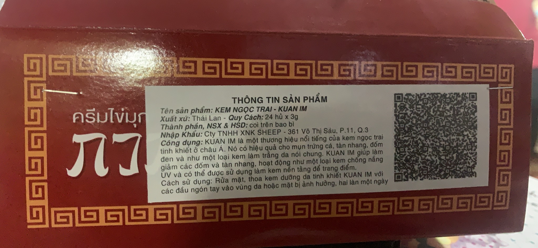 Kem sâm cô tiên Thái Lan hàng chuẩn