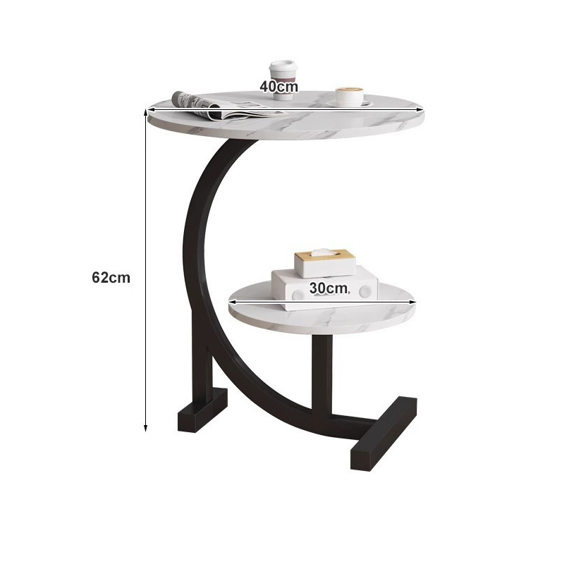 BEIDUOYANG Bedside table movable and simple small round table living room sofa bedroom bedside small coffee table household mini bedside table