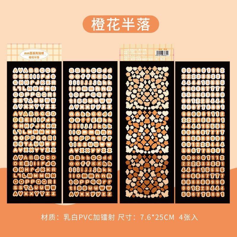 Set 4 sticker chữ trang trí toploader, sổ sách, bullet journal