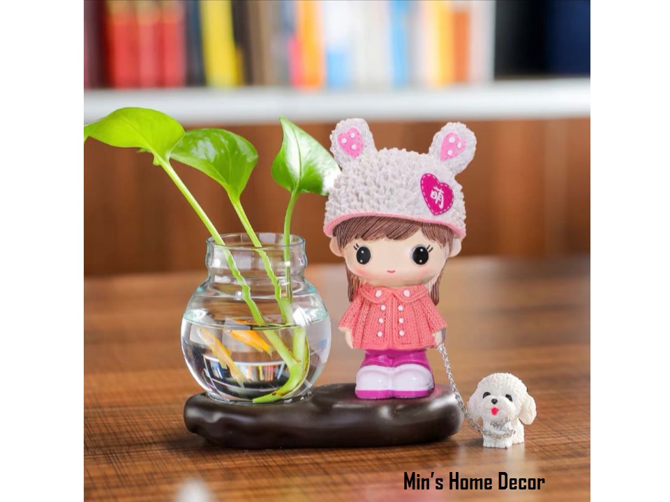 Chậu trồng cây thủy sinh mini để bàn, chậu thuỷ tinh trồng cây để bàn, chậu trồng cây trầu bà