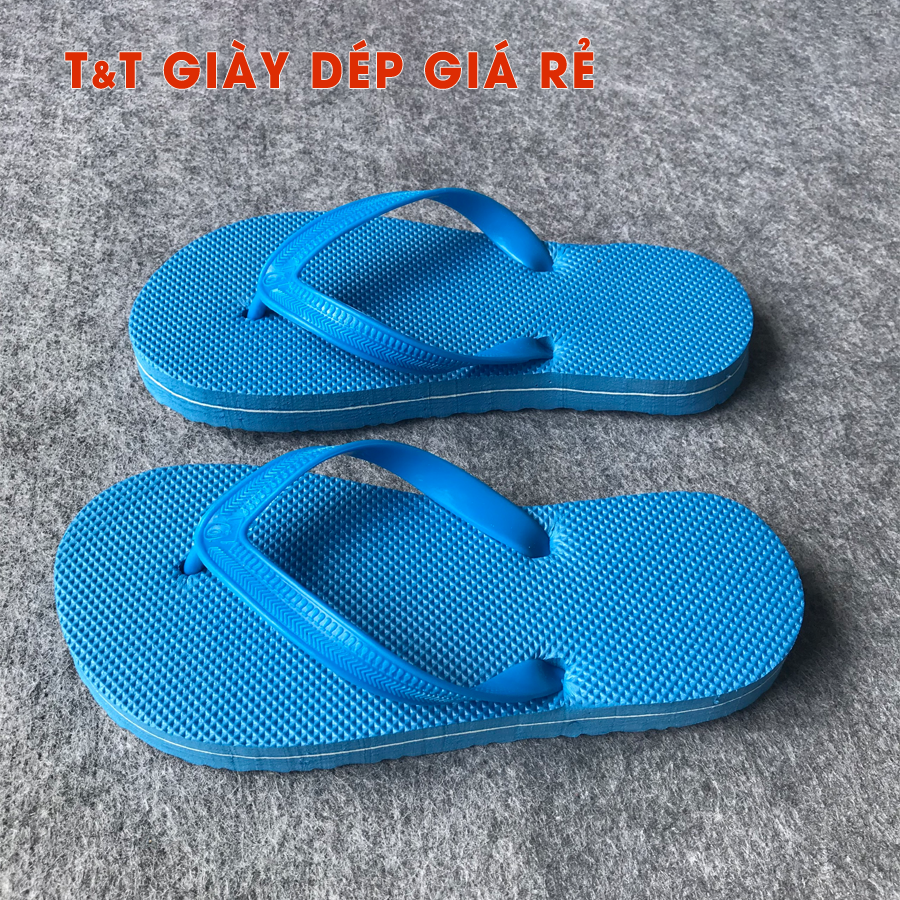 Dép xốp quai kẹp màu xanh