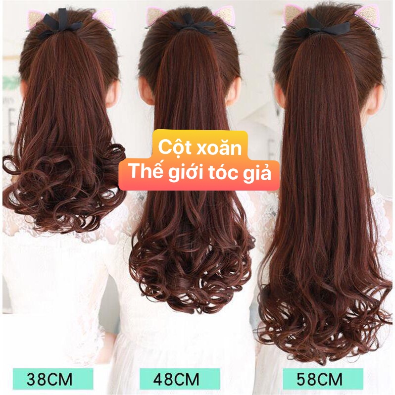 CỘT TÓC GIẢ XOĂN NGẮN 48cm C010
