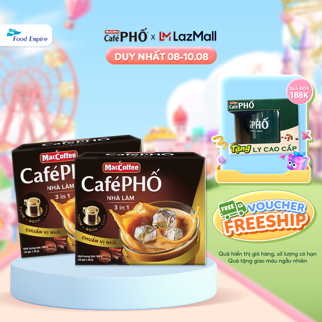Combo 2 hộp Cà phê Phố Nhà làm - MacCoffee (hộp 10 gói x 28g)