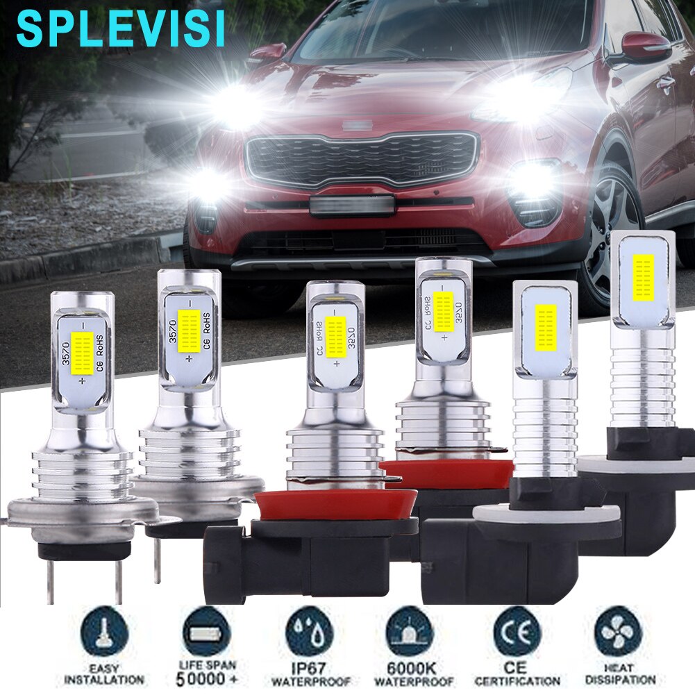 CHUSYYRAY 3570 PLUS Series H11B LED Headlight Bulbs - 6000K 50W 6000LM For Kia Sportage 2011-2016 & More, Pack Of 2