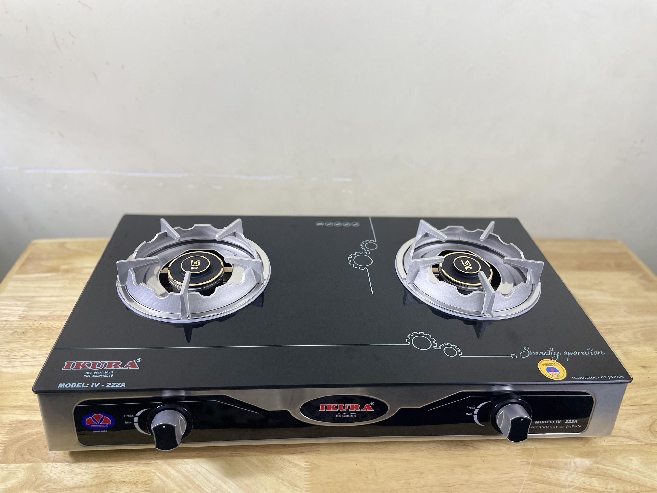 Bếp Gas Dương Mặt Kính - Đầu đốt bằng đồng phi 82mm