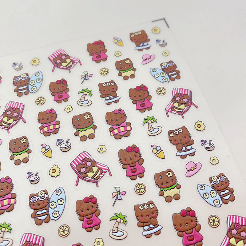 Sticker Lụa Nổi 5D | Hoạt Hình Đáng Yêu | Hình Dán Móng Tay 5D-