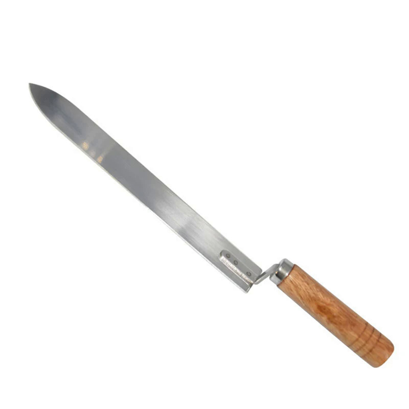 Thép không gỉ mật ong uncapping dao với gỗ xử lý, 33cm dài, thiết bị Nghề Nuôi Ong Bee Hive uncapping dao công cụ nuôi ong