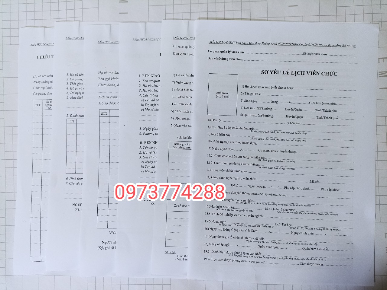 Hồ sơ viên chức thông tư số 07/2019