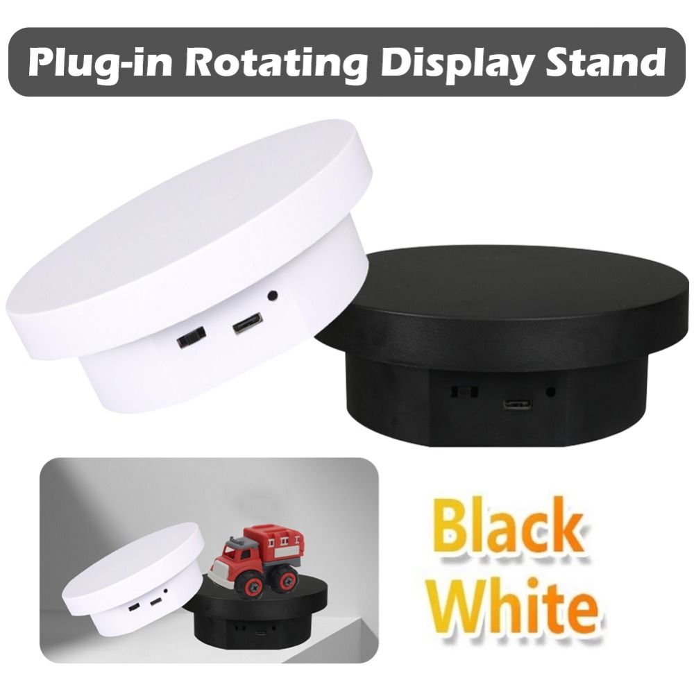 High-Quality 360° Rotating Electric Turntable White/Black Round Shape ...