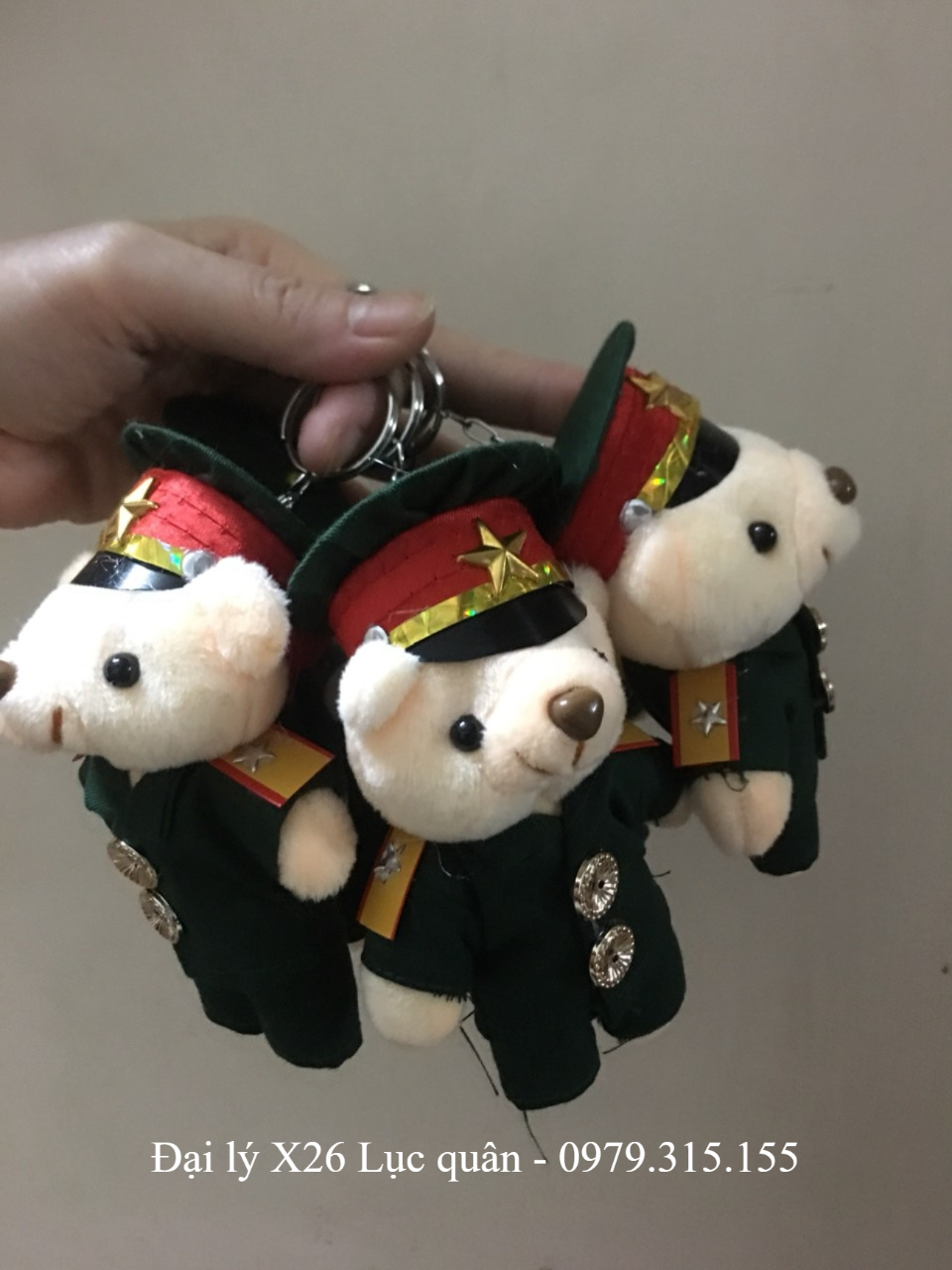 Móc khoá gấᴜ bông bộ đội lục quân ( Sỉ 35k)