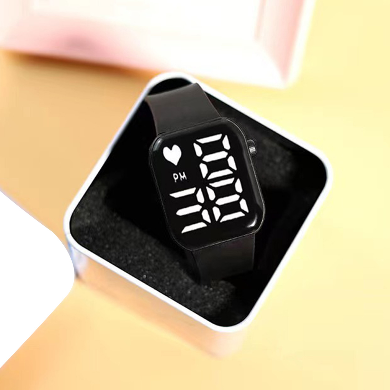 Wrist Watch Touch Control LED Digital Display Square Dial Portable Precise Time Silicone Band Multi-function Kids Electronic Watch Kids Gift