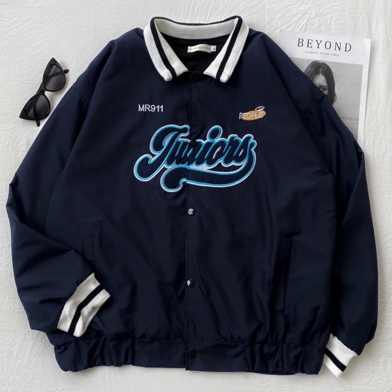 Áo Khoác Tay Dài Bomber Jacket JUNIORS Dù 2 Lớp (Ảnh Thật/Có Sẵn)