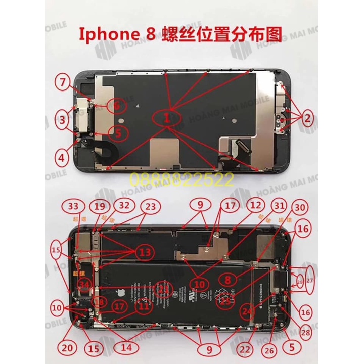 Full bộ ốc iP7P đến 12 Pro Max