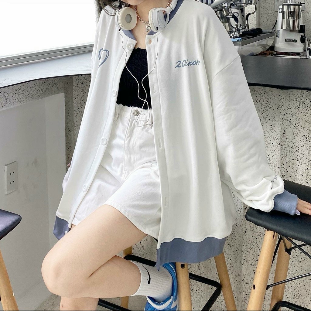Áo Cardigan Chất Nỉ Dày Dặn, Phối Viền Siêu Xinh in Trái Tim Nhẹ Nhàng Xinh Xắn.Tp