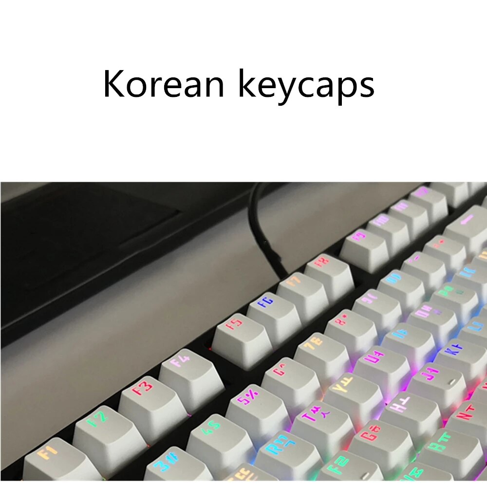 104 Keycap Korean 106 Key Russian Backlit OEM Profile For Cherry Mx Keyboard Key Cap Set Diy Mechanical Keyboard Keycaps