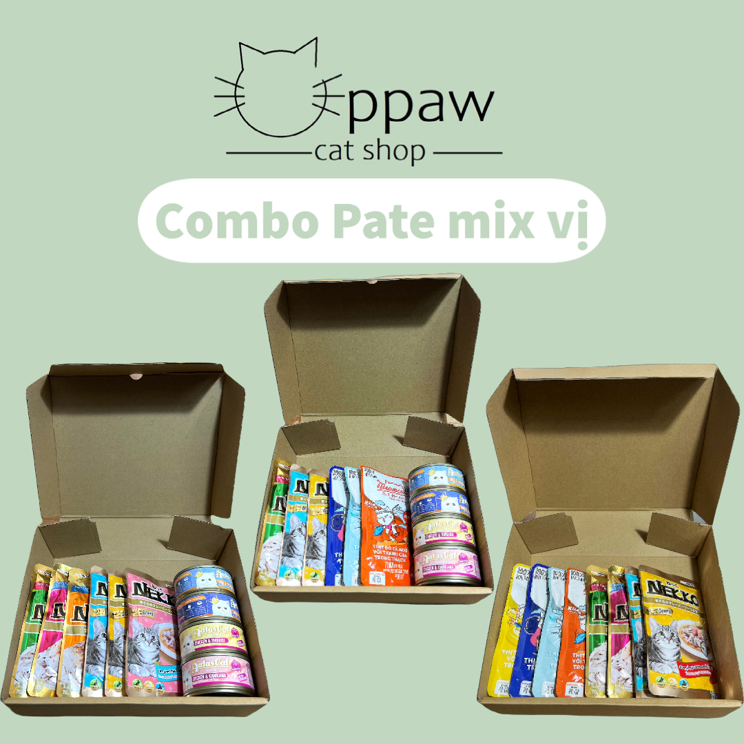 Combo Pate Cho Mèo Mix Vị - Combo Thức Ăn Ướt Cho Mèo