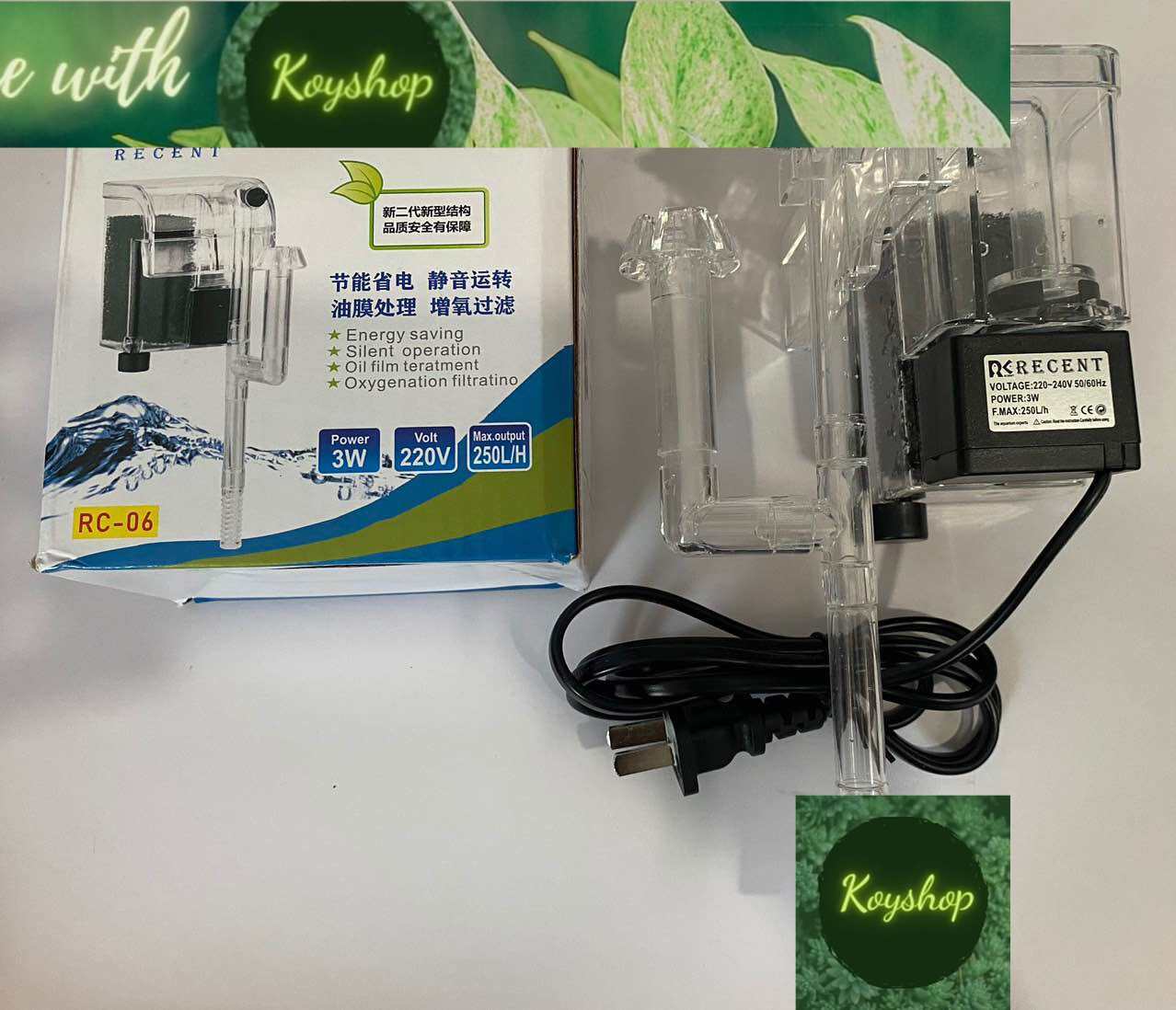 Lọc thác mini treo hồ rc-06 kết hợp lọc ván