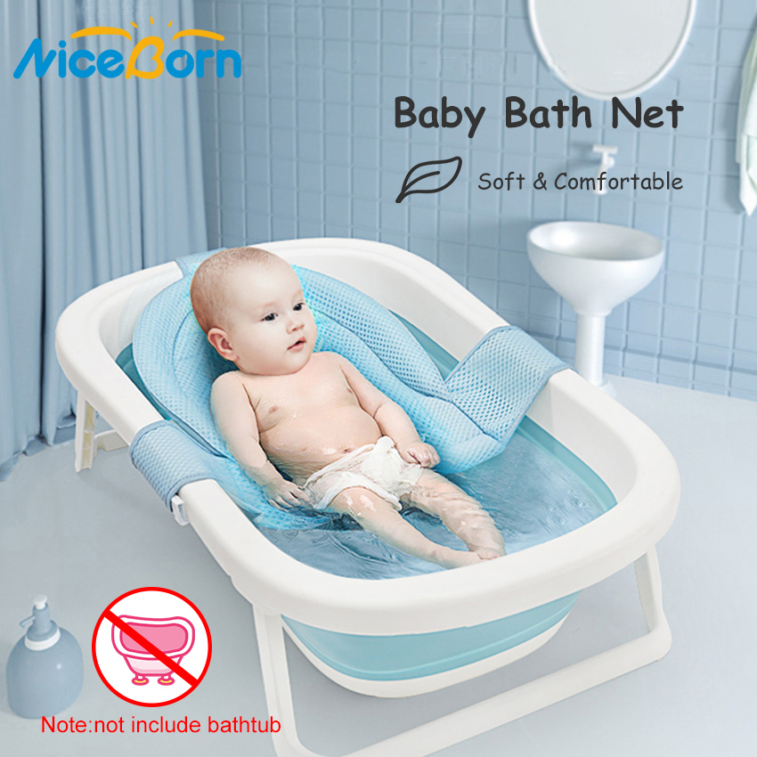 NiceBorn Đệm lót / lưới tắm lắp vào thau tắm cho trẻ sơ sinh có thể điều chỉnh kích thước (sản phẩm là đệm lót không bao gồm thau tắm)