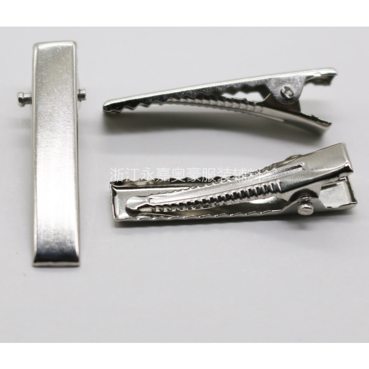 Sét 20 phôi kẹp tóc mỏ vịt trắng bạc 5,5cm_LM15