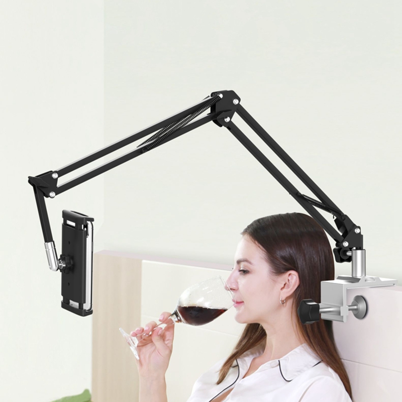 Adjustable Tablet Holder for Bed Table Mount 360° Rotation Cell Phone Bracket for iPhone iPad Arm Stand