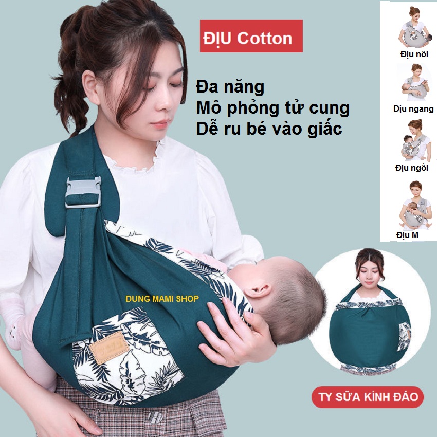 Địu vải cotton đa năng ,địu em bé sơ sinh từ 0-36 tháng