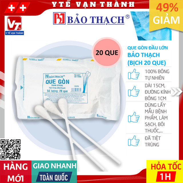 ✅ que gòn đầu lớn bảo thạch | hoặc thương hiệu tương đương -vt0208 - y tế vạn thành