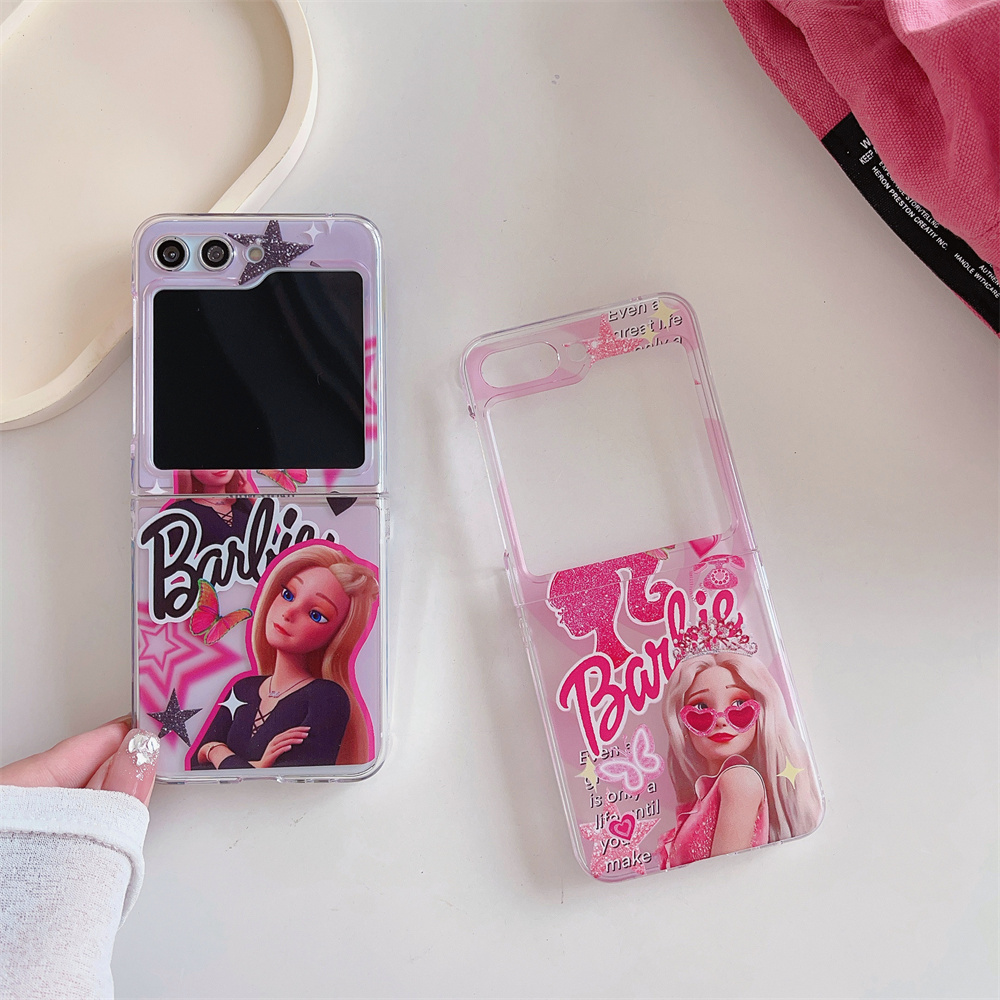 Cute Pink For Barbie Case Cover For Samsung Galaxy Z Flip 5, Abs+tpu Anti  Drop Wave Case Z Flip 5