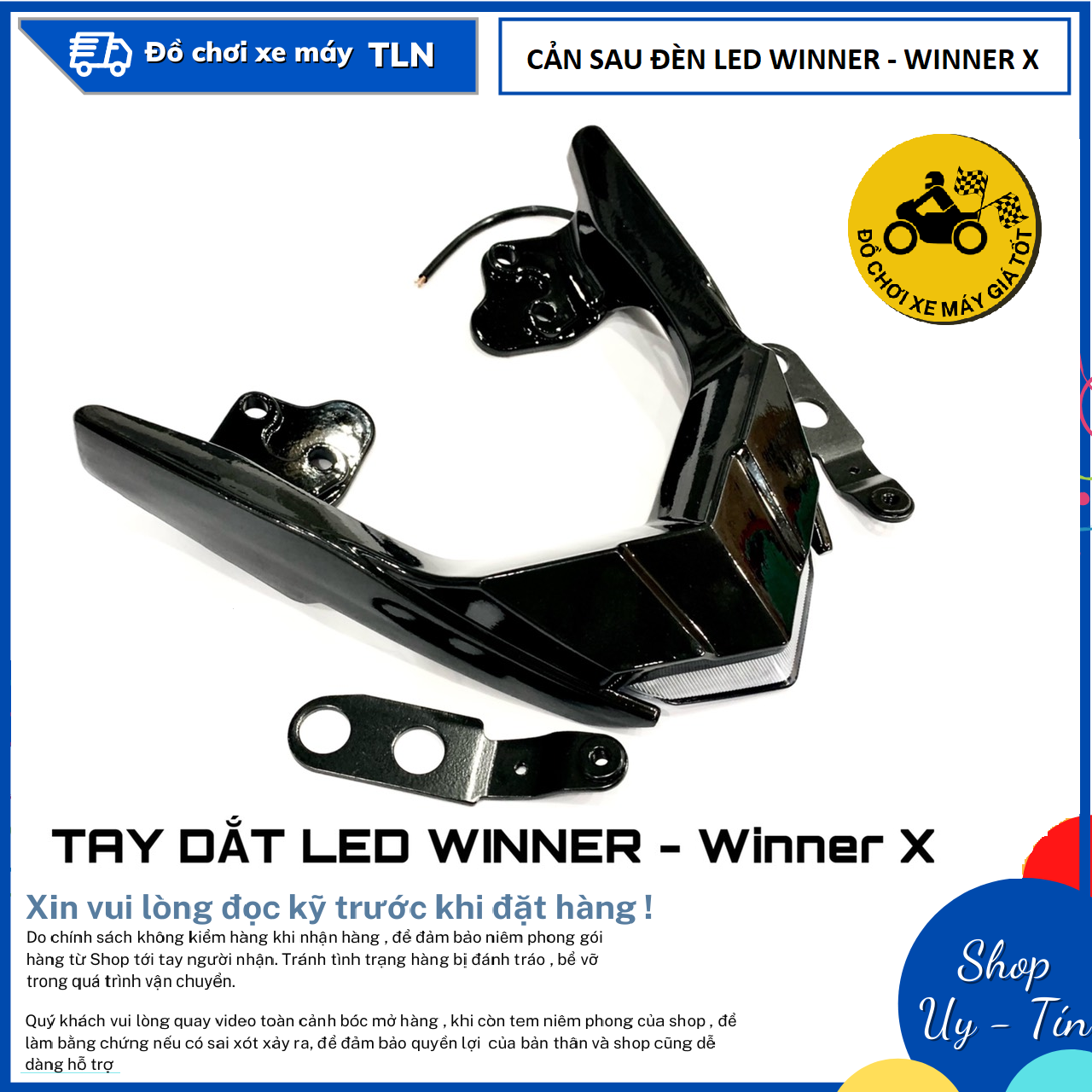 Cản sau/ tay dắt winner - winner x - kèm đèn led bấm sẵn jack