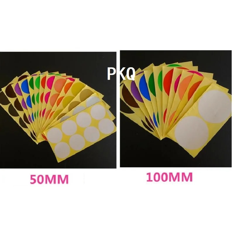 12 Sheets/Pack Mix Color Circle Round Color Coded Adhesive Label Dot ...