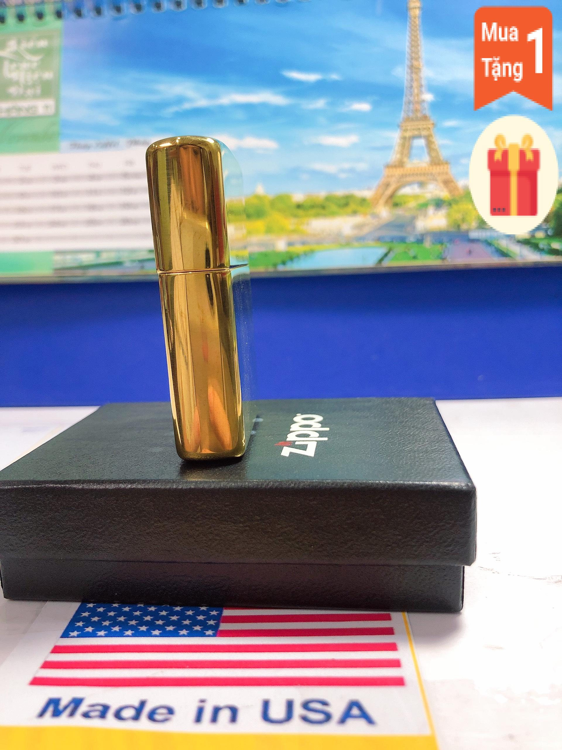 Bật lửa Zippo Mỹ High Polished Brass chủ đề Cô Gái Nhật