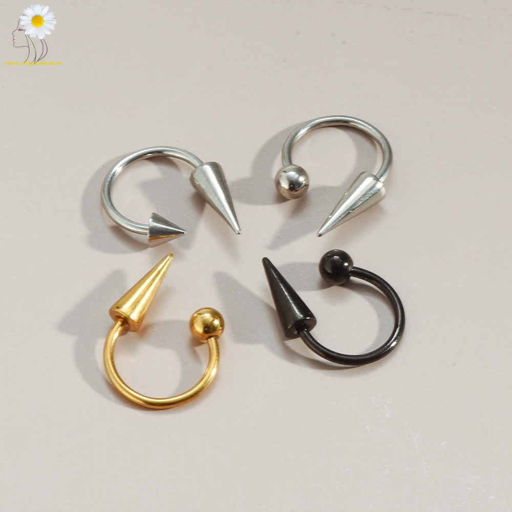 4PCS Stainless Steel Lip Nail Surgical Lip Ring Horseshoe Ring Nail Piercing Punk Nose Stud Eyebrow Tongue Body Piercing Jewelry