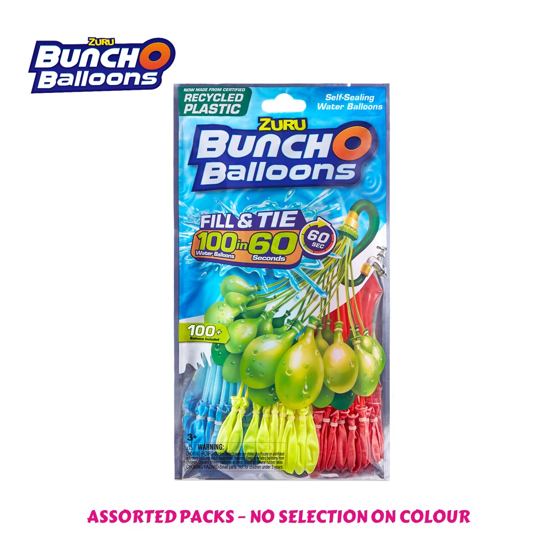 Bunch O Balloons 100 RapidFilling SelfSealing Water Balloons (3 Pack