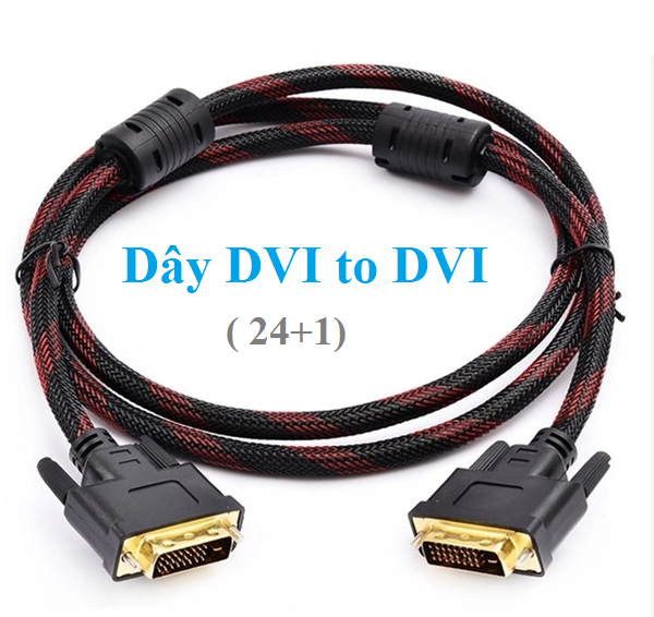 Dây cáp dvi sang dvi 1.5m tròn bọc lưới